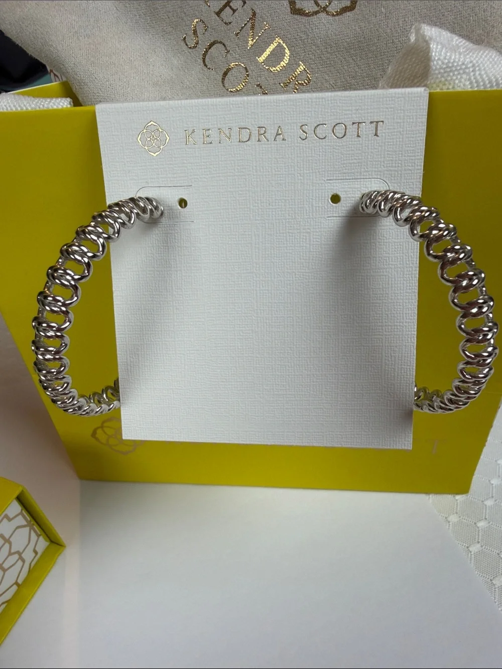 Kendra Scott Silver Spiral Hoop Earrings